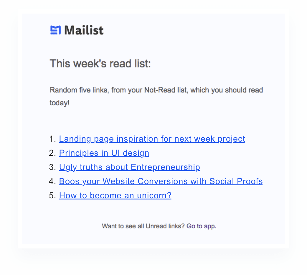 Weekly newsletter preview